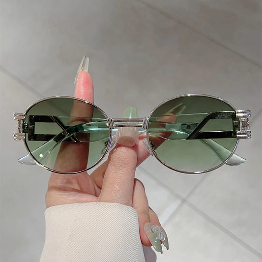 Unisex Vintege Oval Gradient Casual Sunglasses