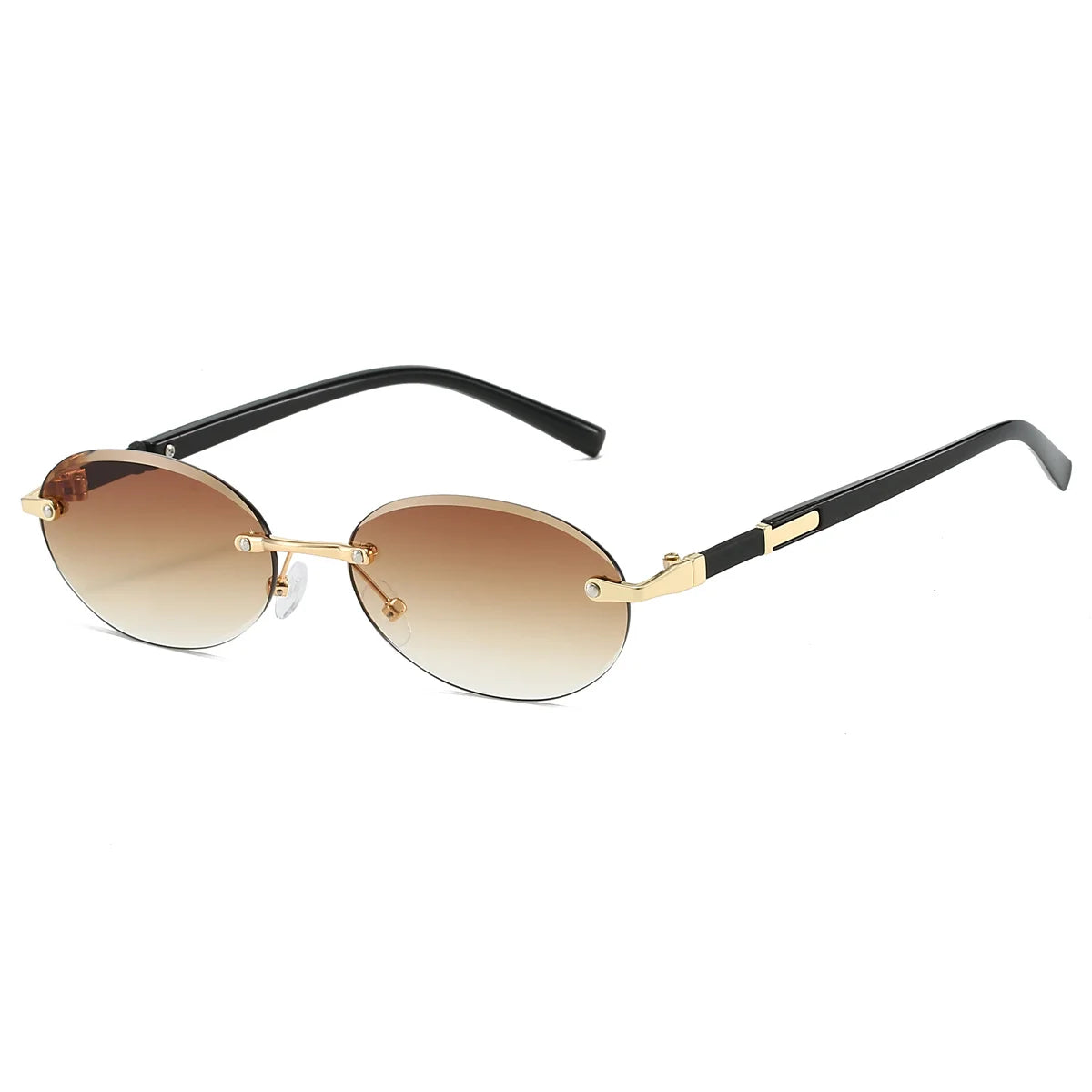 Unisex  Retro Metal Gradient Oval Sunglasses