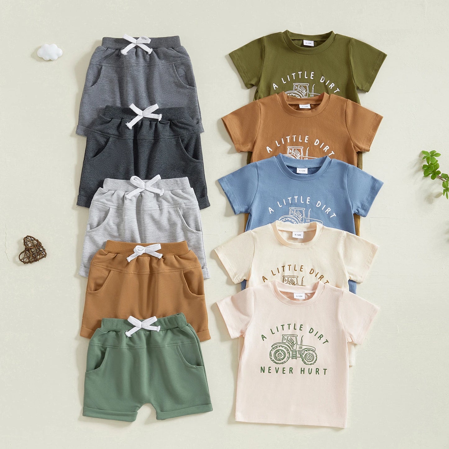 0-4Y Infant Baby Boys Summer Casual Clothes Set Cartoon Letter Print Short Sleeve T Shirt and  Shorts