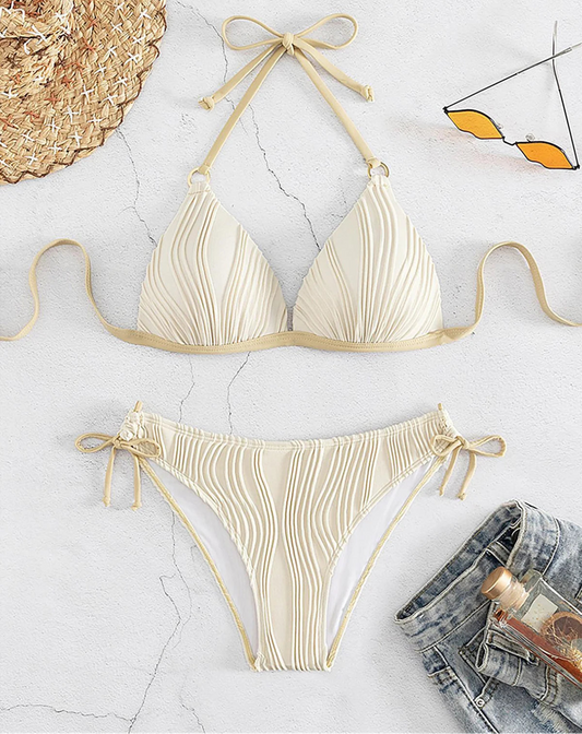 Women's Halter High-Leg Bikini Set - Padded Two-Piece