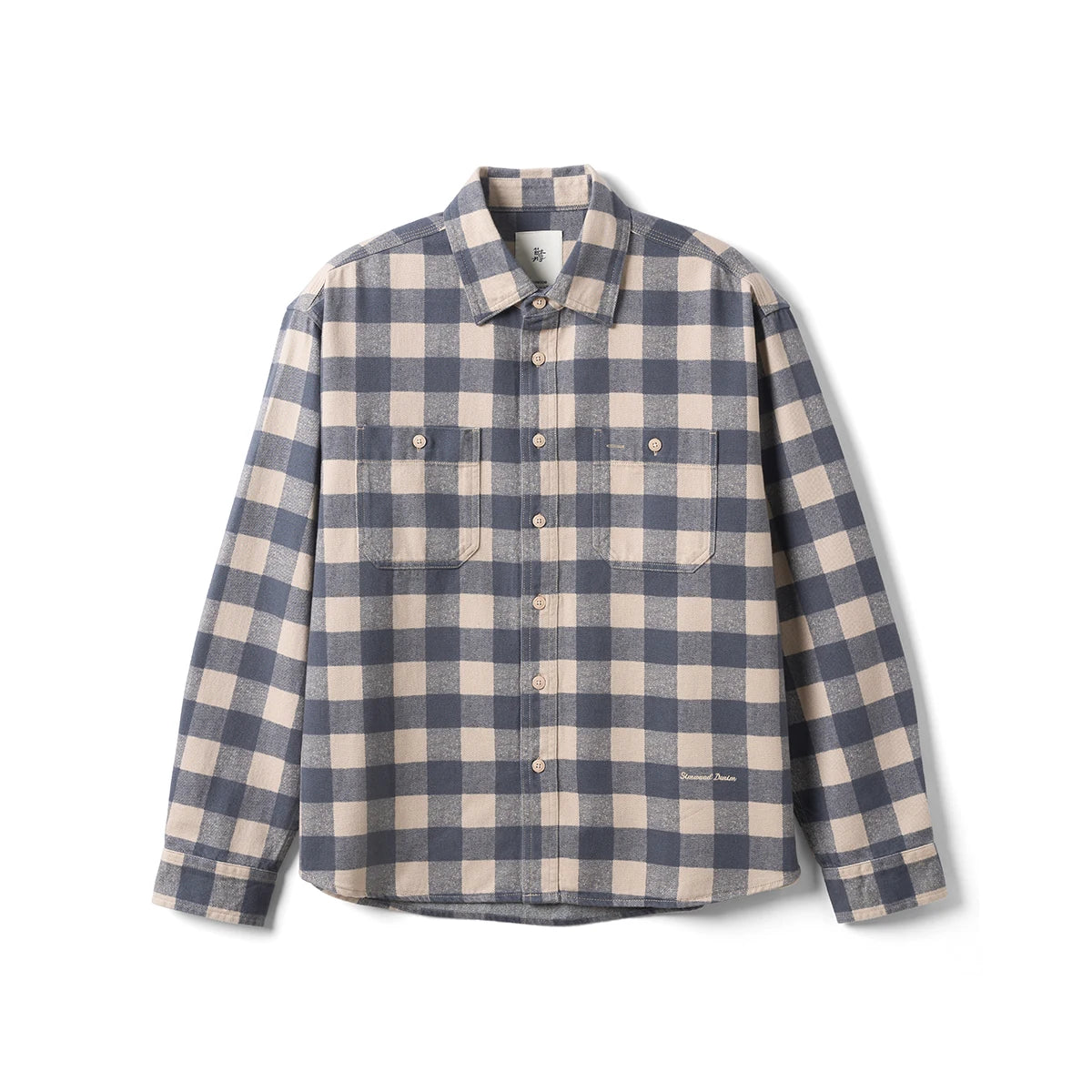 Men's Loose Plaid 8oz Washed Vintage Fabric Casual Check Shirt