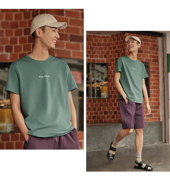Letter Print Short Sleeve T-Shirt - Men's Summer Casual Top