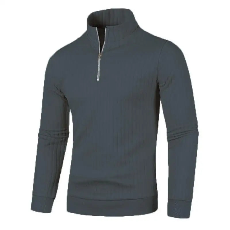 Half Zip Knitted Pullover - Men's Casual Stand Collar Sweater