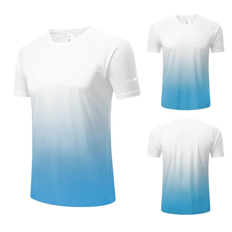Men's Ice Silk Short Sleeve Running Exercise Sweatshirt Training  Sports T-Shirt