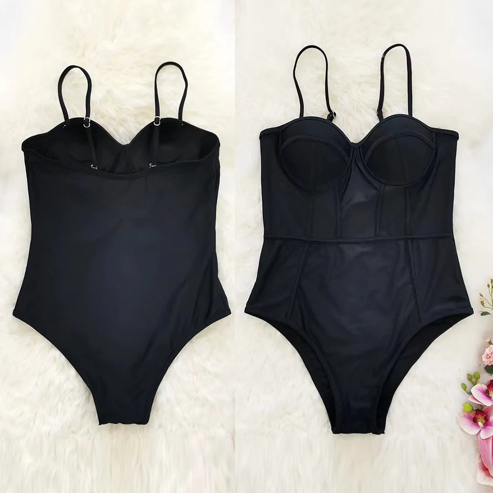 Women's One Piece Swimsuit Swimwear Push Up Monokini Bandage Bodysuit