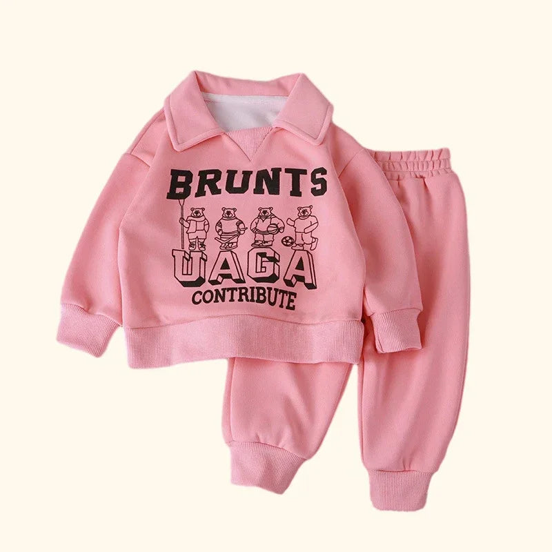 Children's Polo Sweatshirt Sports Tracksuit