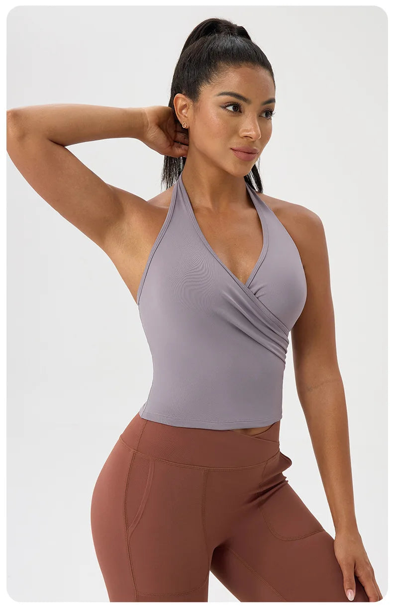Women's Sleeveless Fitness Yoga Top - Breathable Quick Dry Summer Gym Vest
