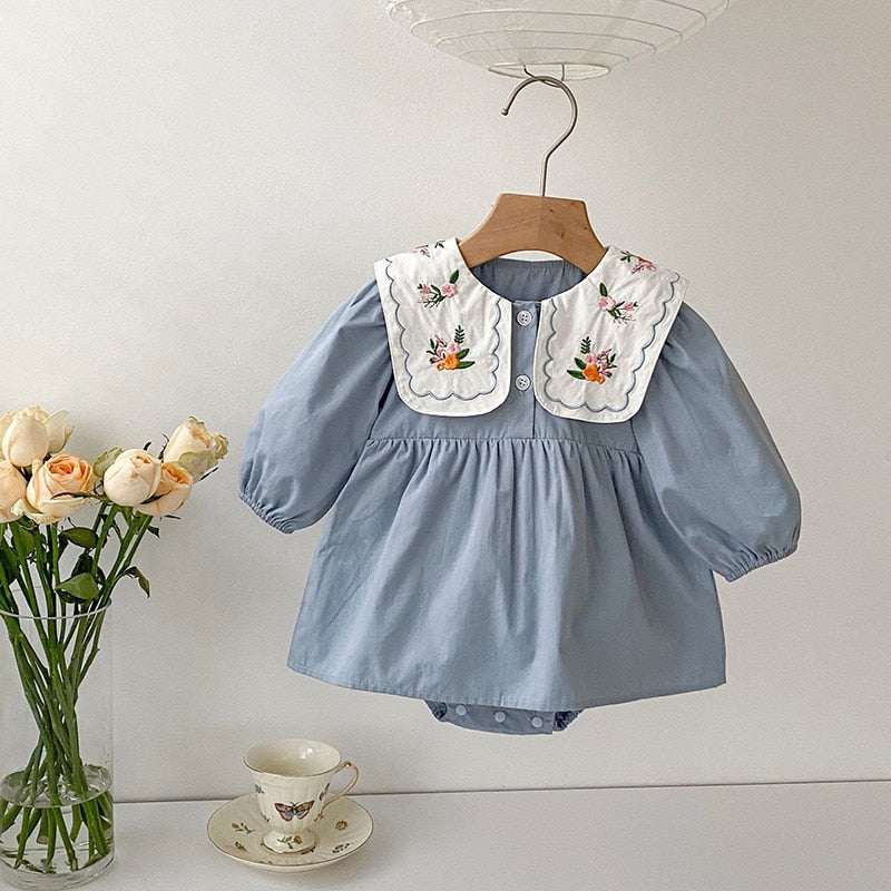 Girl's Baby Toddler Bodysuit Embroidery One Piece Dress