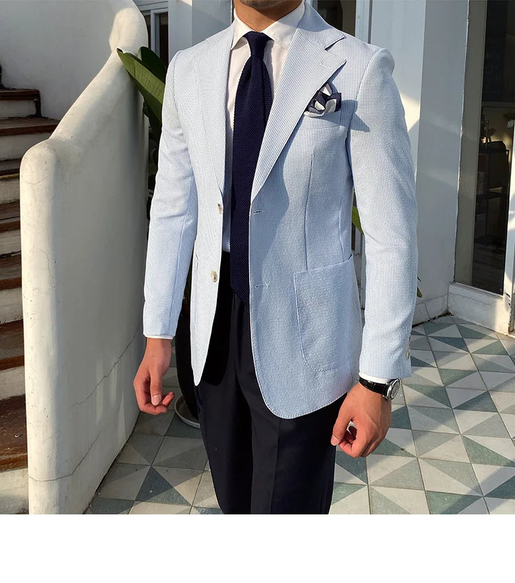 Men  Royal Blazer Slim Fit Single Button Suit Jacket