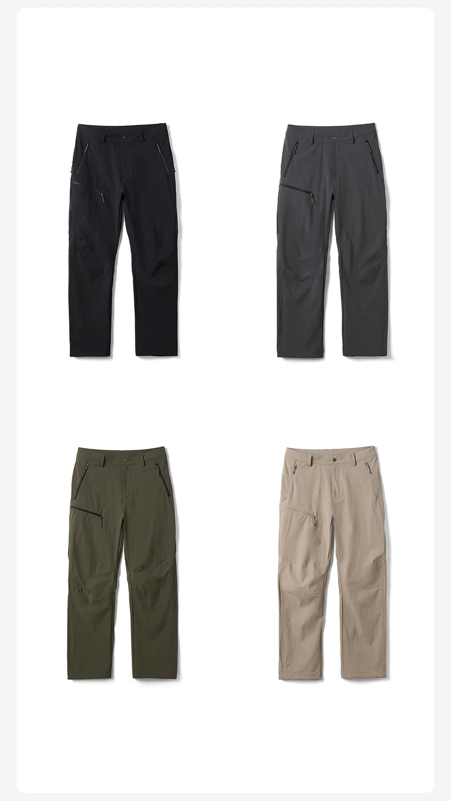 Men's Soft Shell Elastic Nylon Pants - 170gsm Loose Straight Trousers