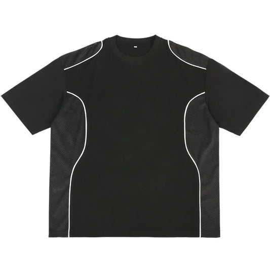 Men's Mesh Panel Cotton T-Shirt - Breathable Tee