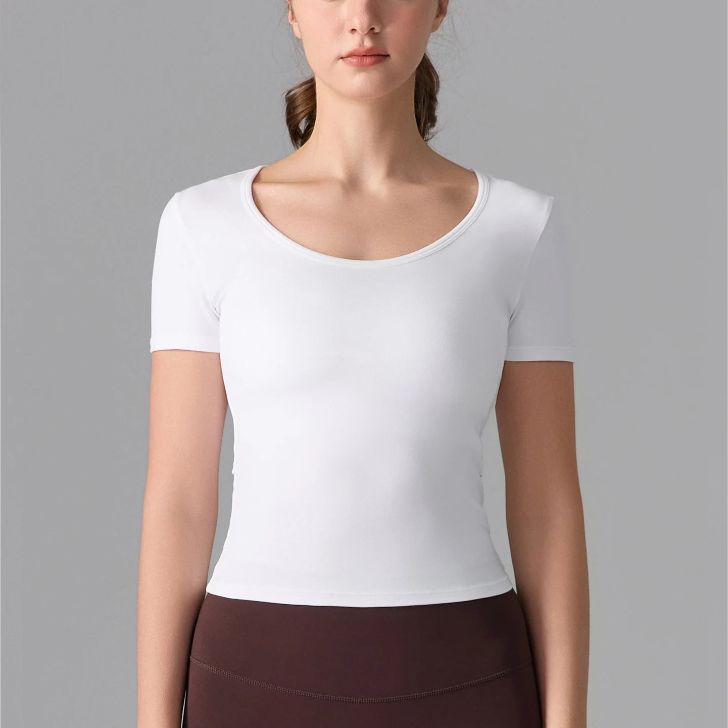 Women's Slim Fit Workout T-Shirt - Quick Dry Athletic Top for Yoga & Running