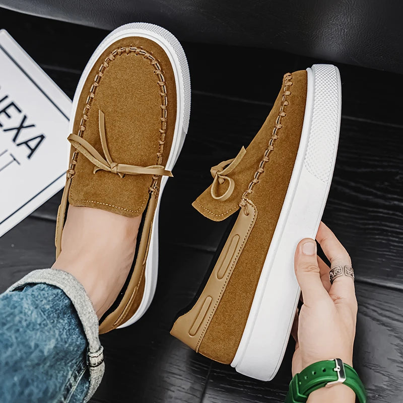Men's Casual British Style Slip-on Suede Leather Loafers