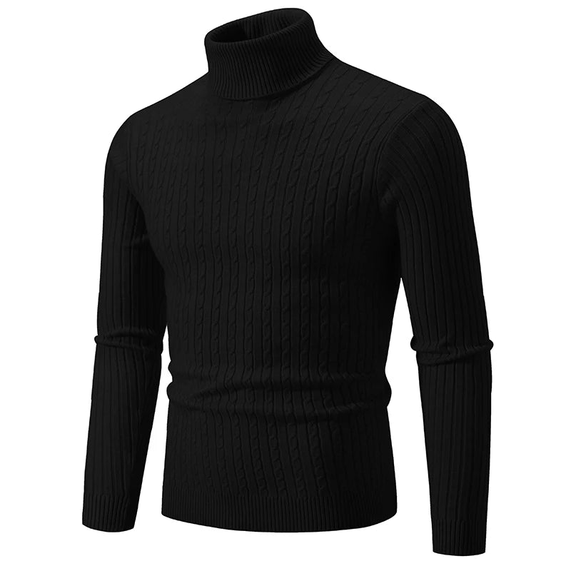 Men's Slim Fit Autumn Winter  Knitted Pullover Turtleneck