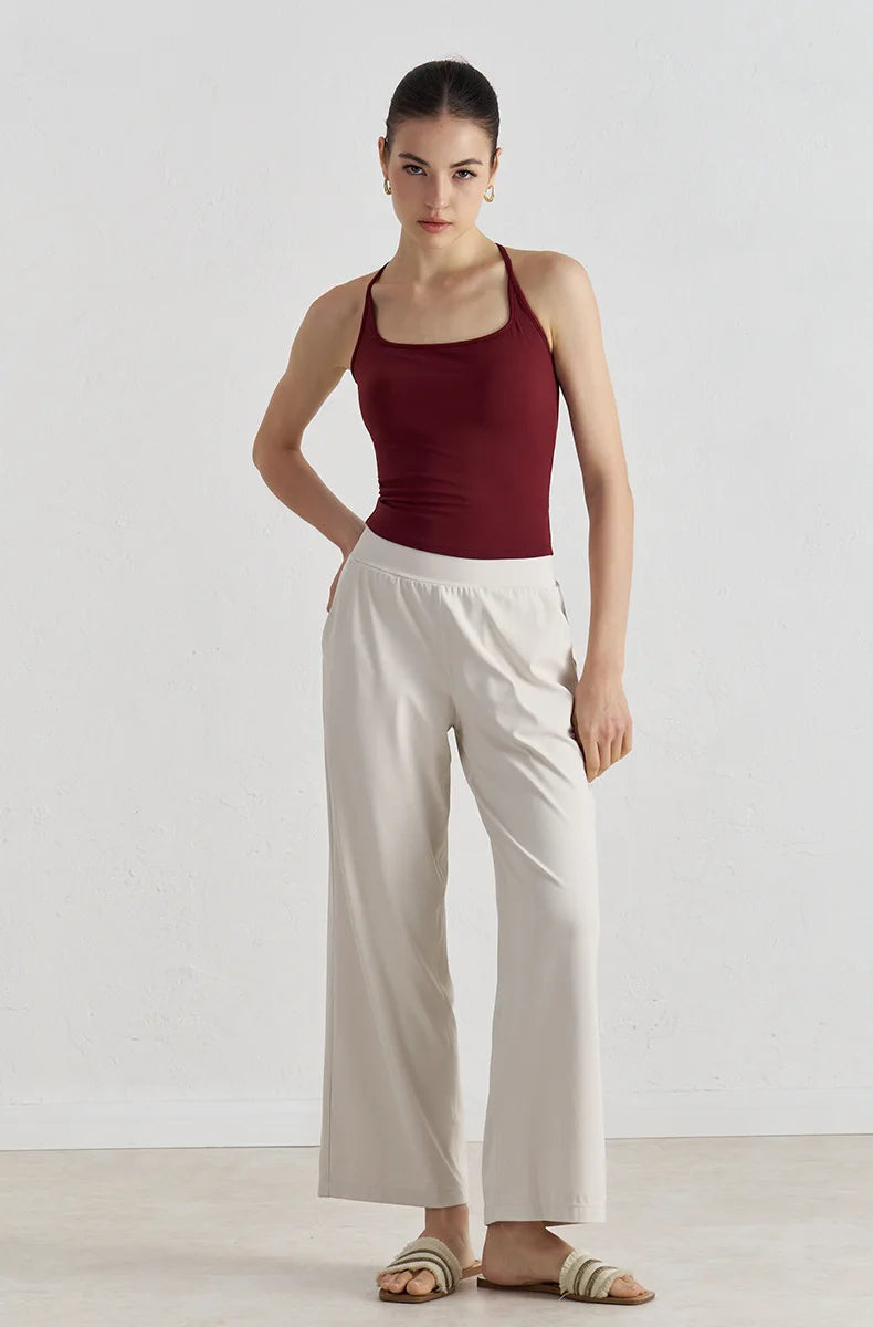 High Support Sports Bra with Fixed Cups - Breathable Nylon Fitness Top