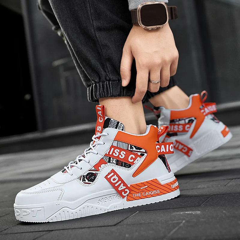 Platform Vulcanized High-Top Sneakers - Unisex Sports Shoes