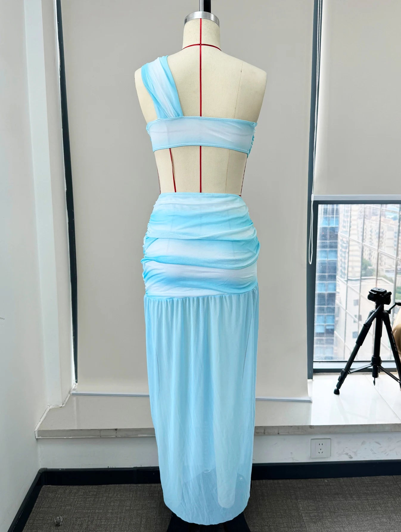 Women's One Shoulder Skirt Summer Semi-sheer Party Elegant Slim Beach Dress