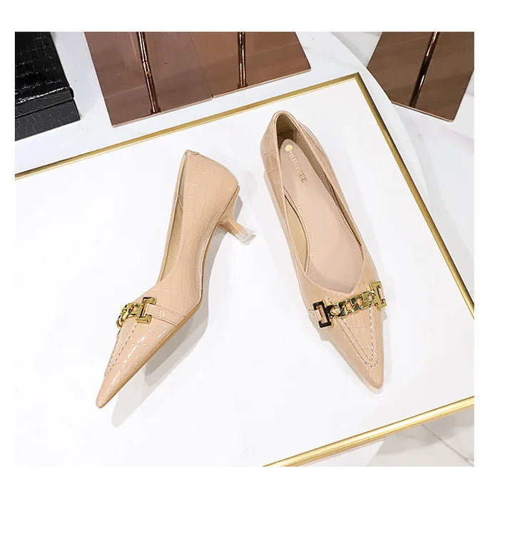Patent Leather Stiletto Pumps - Professional Office Heels Available in 12 Colors