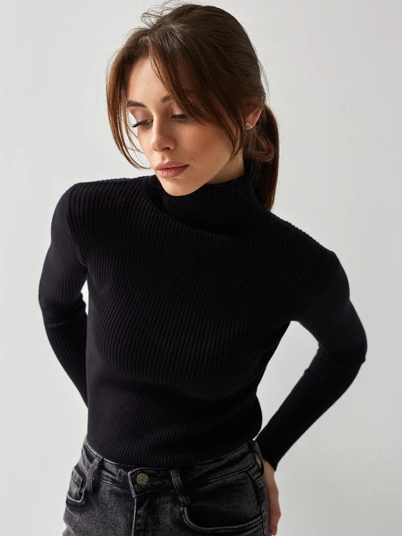 Women's Knitted Pullover Turtleneck