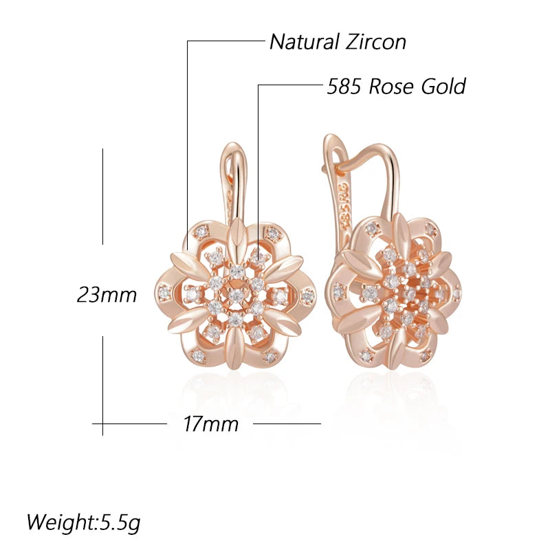 Crystal Flower Ethnic Bride Drop Earrings