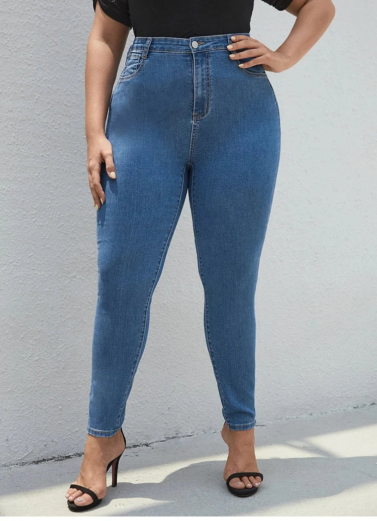 Women's Plus Size High Waist Stretchy Pencil Jeans