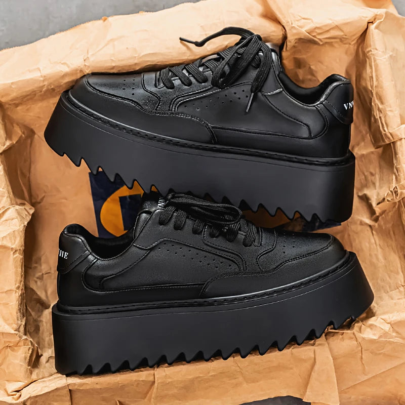 Men's Platform Skateboard Vulcanized Lace Up Sneakers