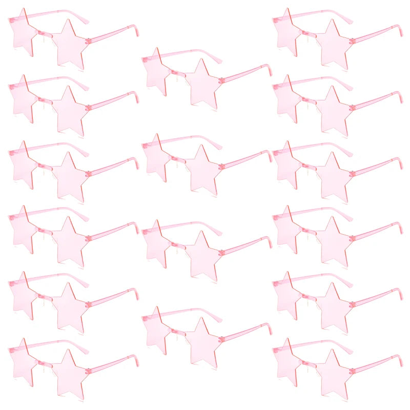 Women's 12/16 Pack Rimless Star Shaped Sunglasses Set