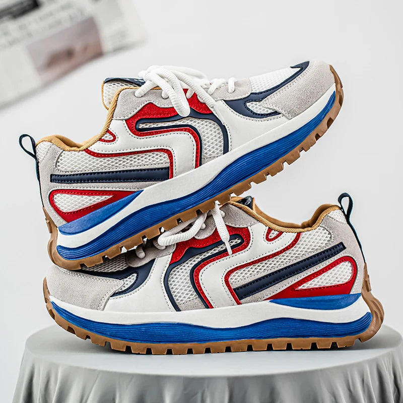 Men's Platform Vulcanized Sneakers - Breathable Tennis Sports Shoes