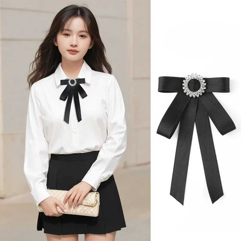 Elegant Fabric Flower Bow Brooch Pin