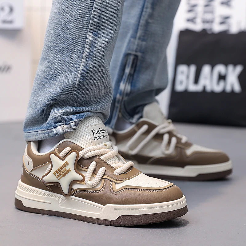 Men's Casual Stars Platform Skateboard Tennis Sports Comfortable Vulcanized Sneakers