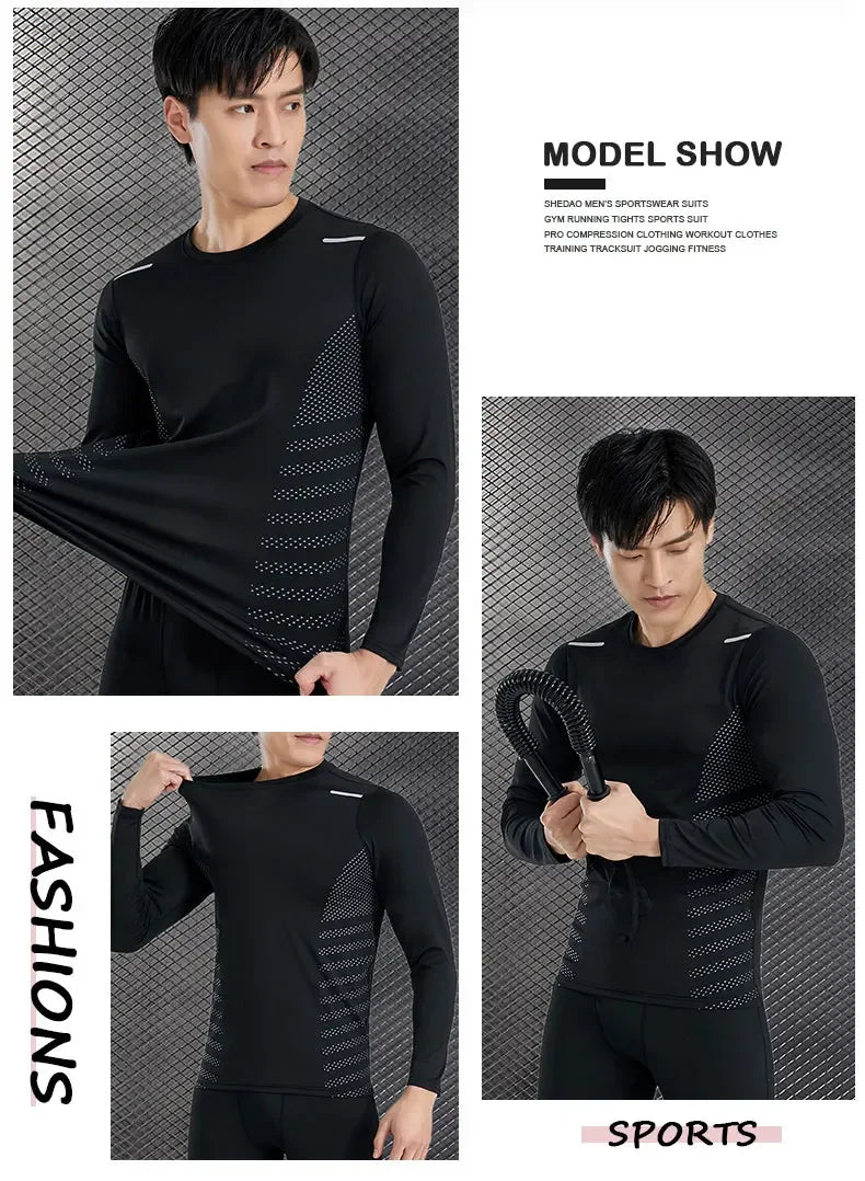 Men's Compression Running T-Shirt | Dry Fit Gym Rashguard Top