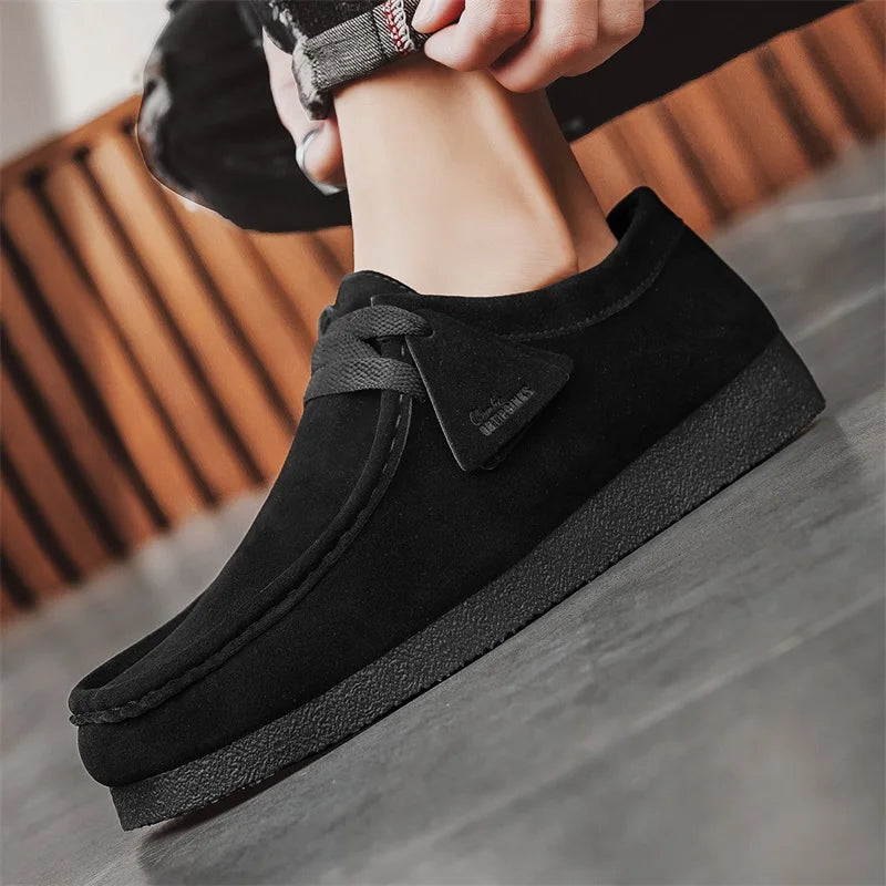 Men's Casual Suede Slip On Comfortable  Platform British Shoes