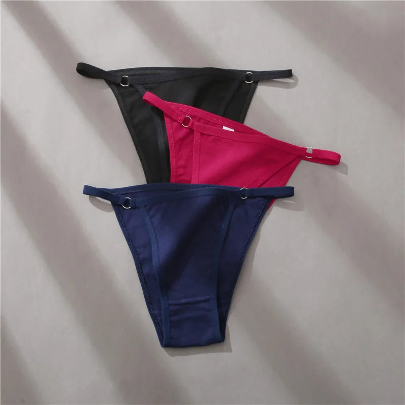 Women's Cotton Lace Briefs 3-Piece Set - Comfortable Underwear