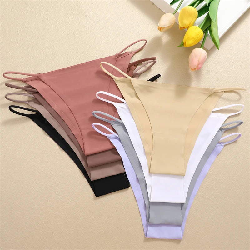 3-Pack Seamless Low Waist Bikini Briefs - Comfortable Stretch Underwear