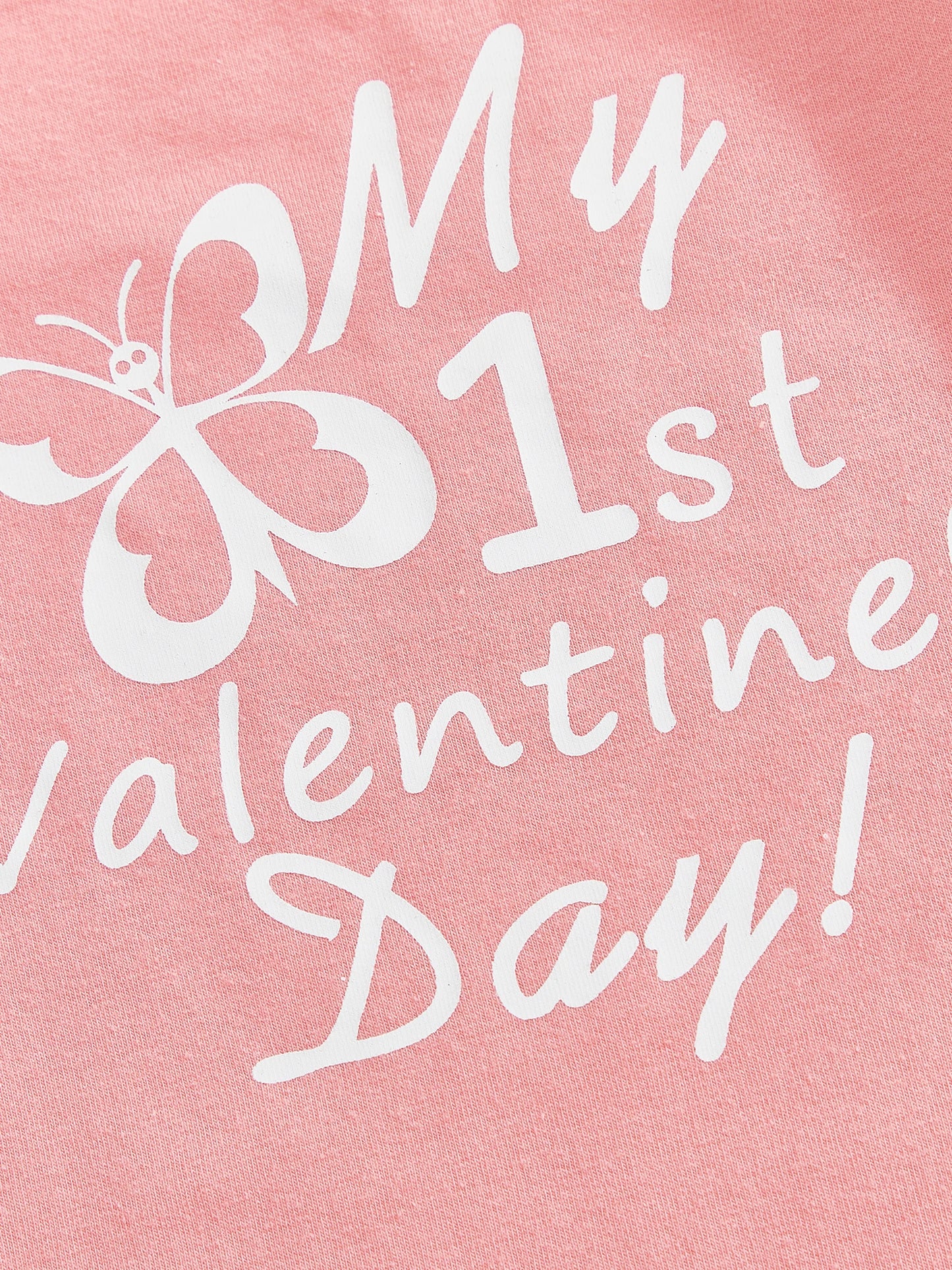 Newborn Baby Girls Boys Valentine's Day Outfit Set - Letter Print Romper with Butterfly Pants & Accessories 0-12M