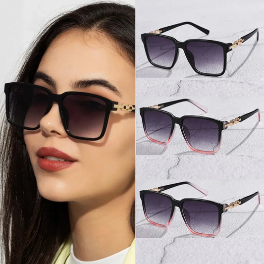 Trendy Oversized Square Sunglasses - Vintage Colorful Big Frame Outdoor Driving Eyewear