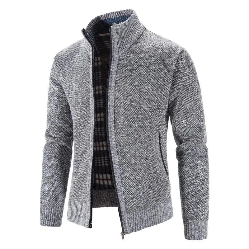 Men's Knitted Cardigan - Slim Fit Single Breasted Sweater Coat