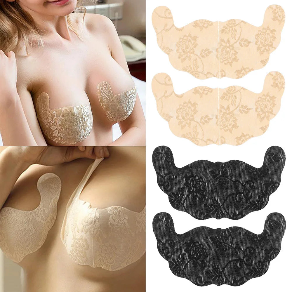 Women's Self-Adhesive Strapless Bra - Invisible Lift Tape & Gel Pads