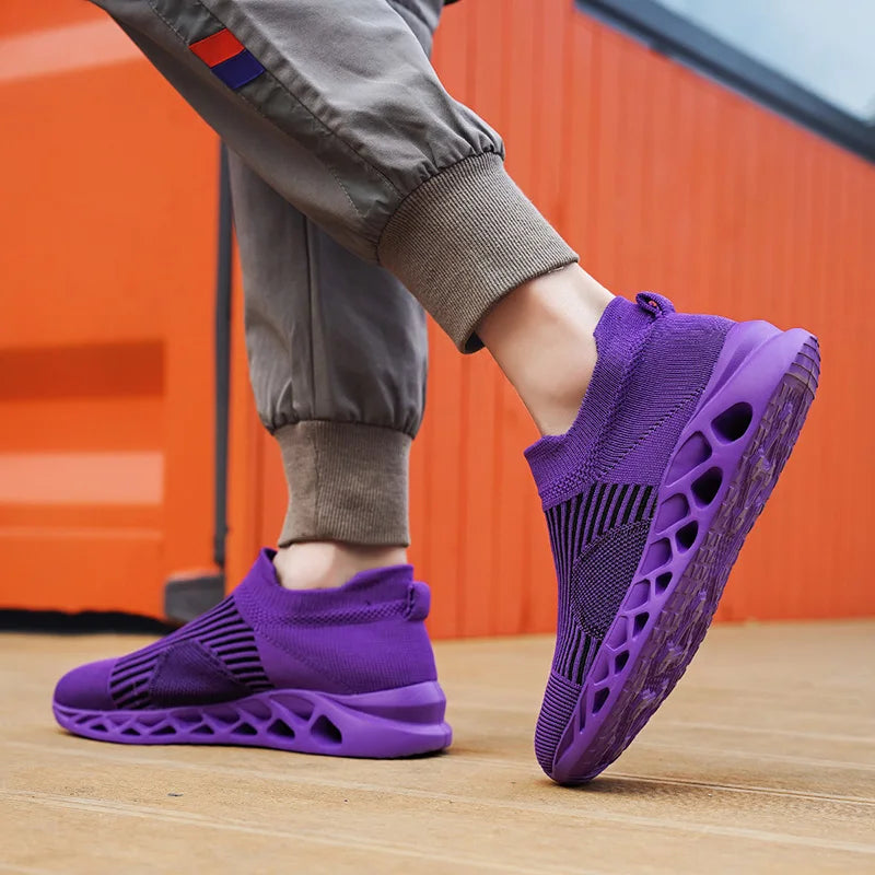 Men's Slip-On Platform Sneakers - Casual Running Sports Trainers