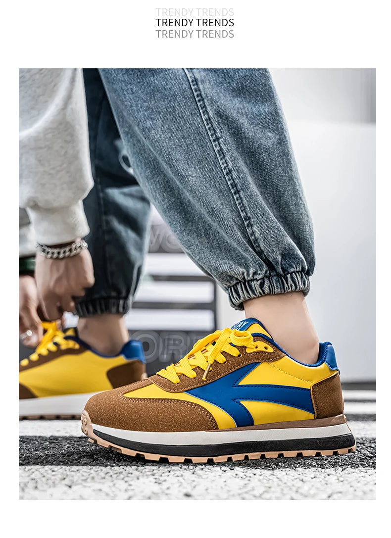 Men's Casual Sneakers Breathable Running Sport Shoes Tennis Sneakers Lace Up Platform Trainers Shoes