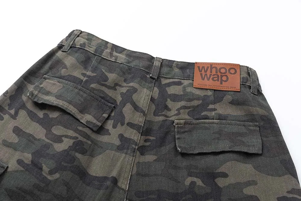 Men's Vintage Multi-pocket Pleated Camouflage Overalls Camo Colossus Baggy Pants
