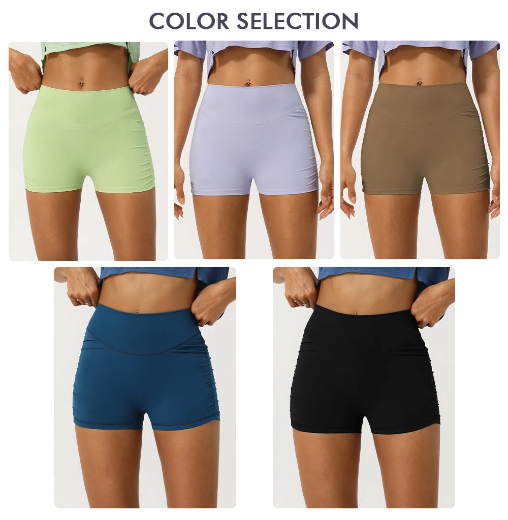 Women's High Waist Yoga Shorts — Super Stretch Slim Fit Running Gym Shorts