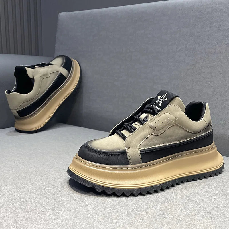 Men's Casual Platform Comfortable Skateboard Sports Shoes Lace Up Sneakers