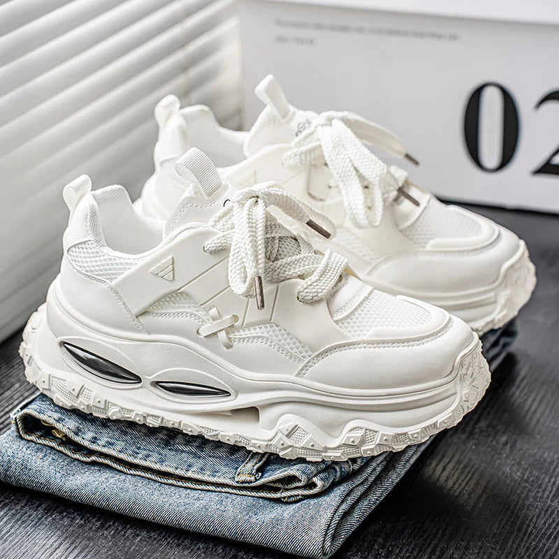 Street Style Platform Sneakers - Men's Skateboard Running & Tennis Trainers