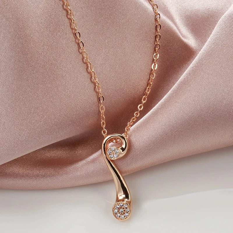 585 Rose Gold Colour Glossy Pendant Necklace For Women