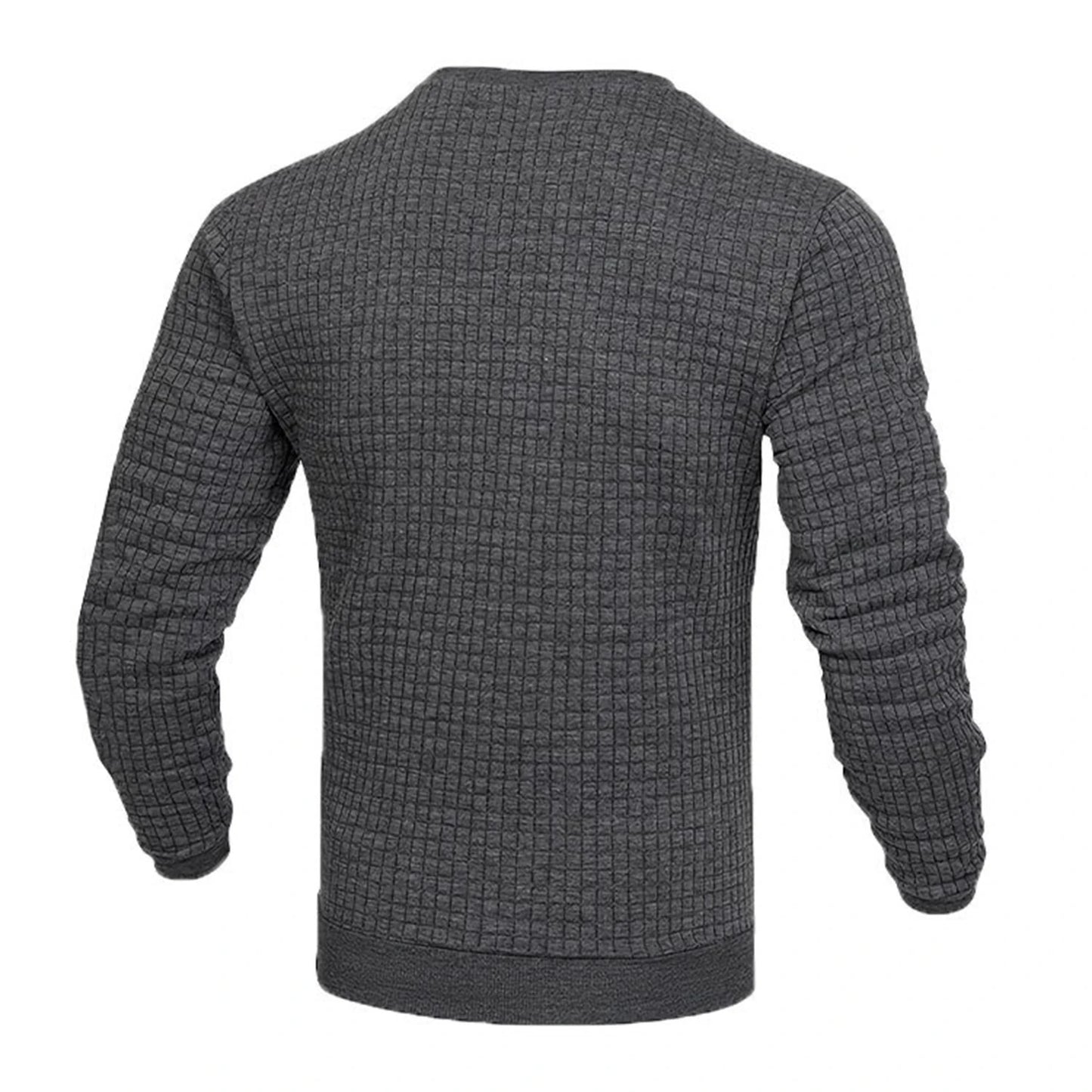 Men's Casual Knitted Pullover Hoodie - Long Sleeve Slim Fit O-Neck Sweatshirt
