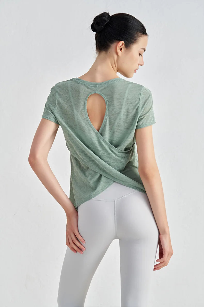 Polyester Sports T-Shirt - Breathable Yoga Running Fitness Top Plus Size