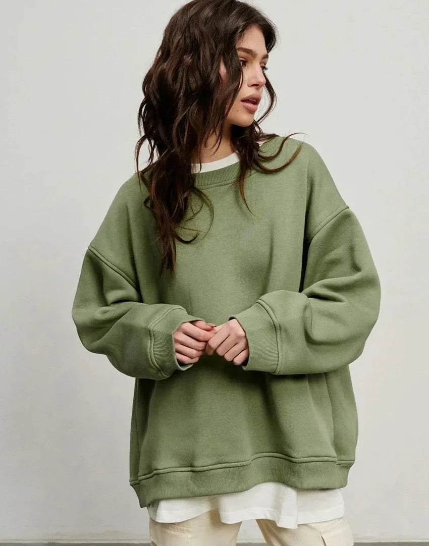 Women's Oversized Loose Pullover Fleece Sweatshirt