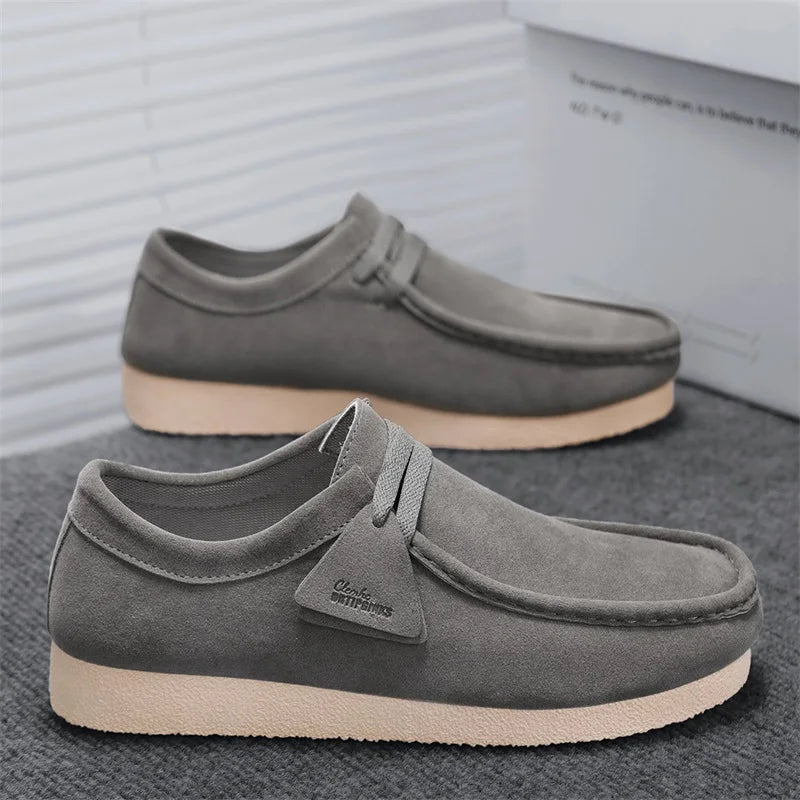 Men's Casual Suede Slip On Comfortable  Platform British Shoes