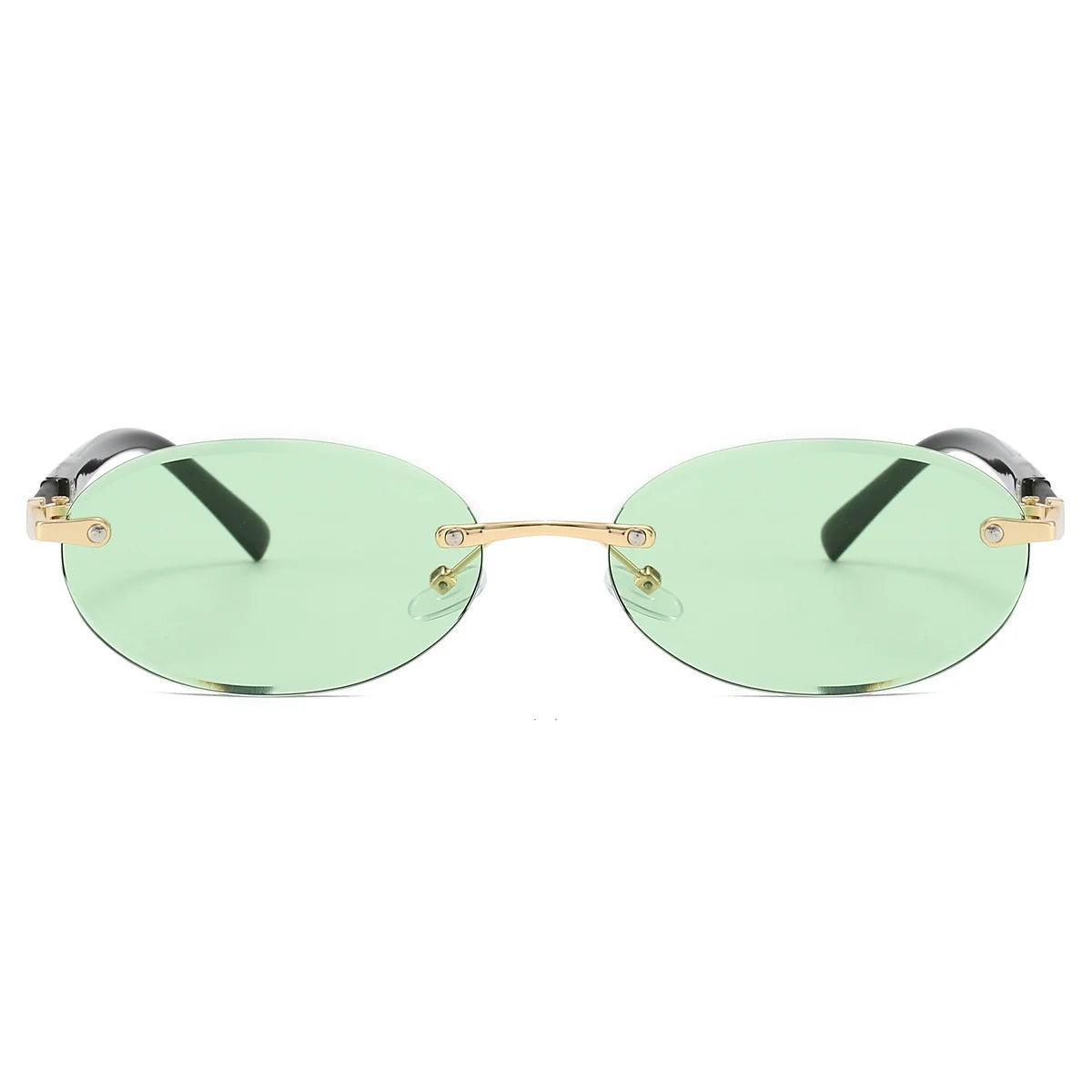 Unisex  Retro Metal Gradient Oval Sunglasses